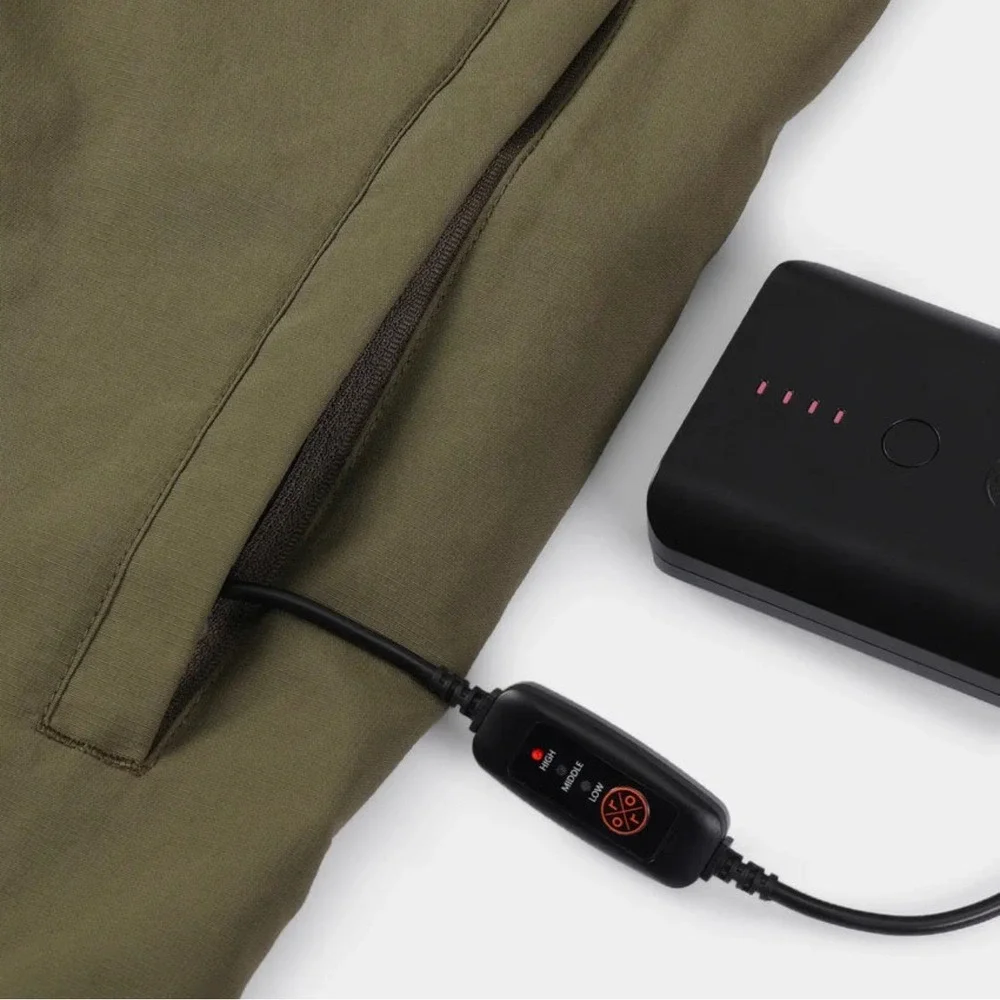 Ororo Zenflow Power Cooling Jacket  Zip Off Sleeves Olive Green Men's Large - Picture 7 of 13